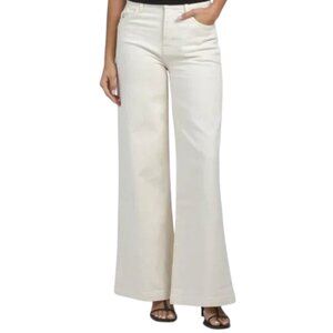 TRIARCHY Off White Fonda High Rise Wide Leg Jeans